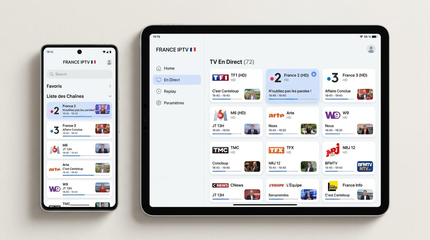 France IPTV Application Interface Mobile